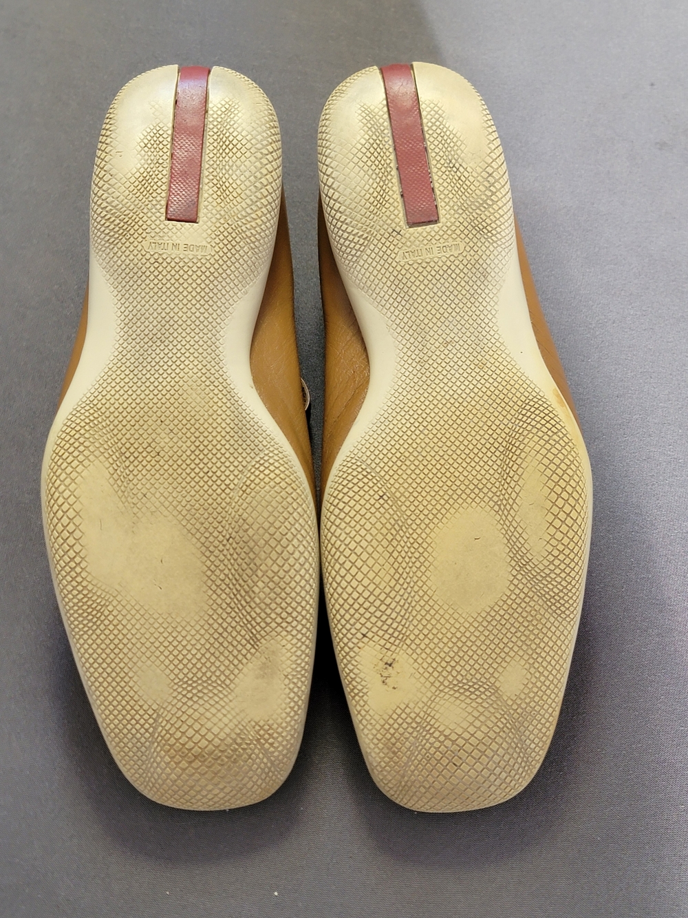 Prada Tan Leather Mary Jane Flats with Velcro Straps 39.5UK 9.5 US - Picture 8 of 10